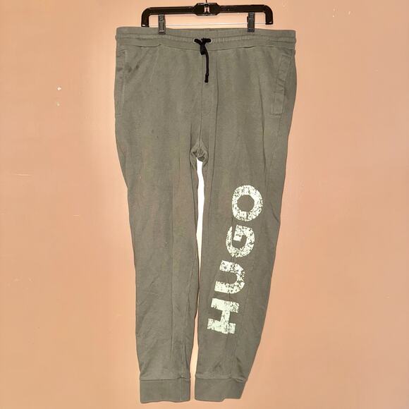 Hugo Boss Devoc Big Logo Cotton Jogger Pants Sweatpants Olive Green - Size XXL - Picture 3 of 7